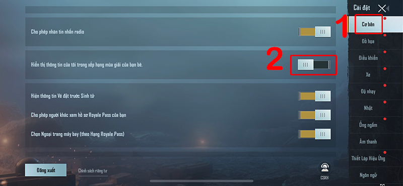 Cách ẩn tỷ lệ K/D trong PUBG